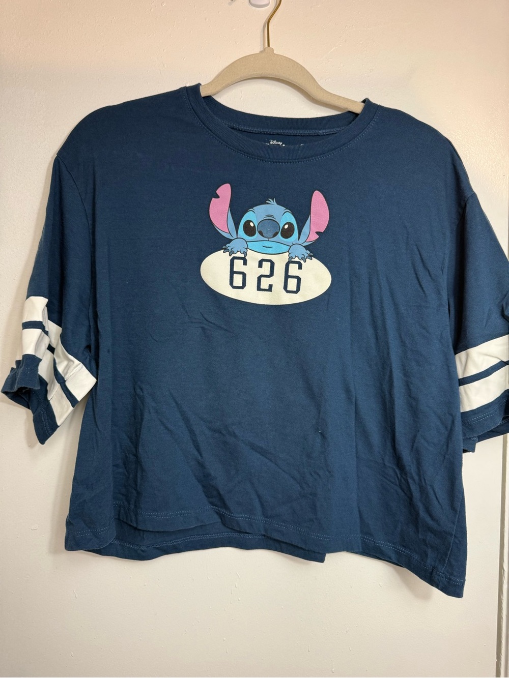 4/$10 Disney Kids' Stitch Navy Graphic Tee - crop top